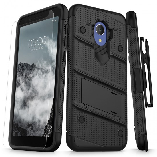 ziZo Bolt with Kickstand, Holster, Temperd Glass, Lanyard for Alcatel 1X Evolve