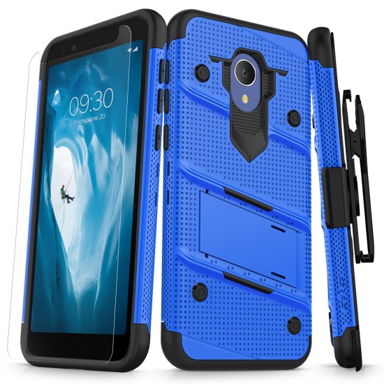 ziZo Bolt with Kickstand, Holster, Temperd Glass, Lanyard for Alcatel 1X Evolve