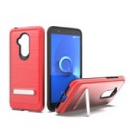 BRUSHED METALLIC W/ EDGE AND KICK FOR ALCATEL 7 FOLIO_RED