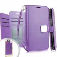 Deluxe Wallet w/ Blister Purple For Alcatel 3V