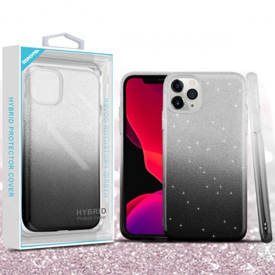 Dark Lilac Gradient Glitter Hybrid Protector Cover (with Package) For Iphone 11 Pro