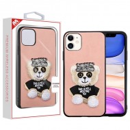 Bear (Pink) Embroidery Executive Protector Cover (with Package) For IPhone 11