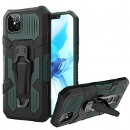 Travel Kickstand w/ Metal Clip Hybrid for iPhone 12 PRO&MAX (6.1") - Midnight Green