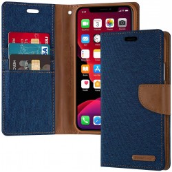 Goospery Canvas Diary iPhone 13 Pro Max - Blue