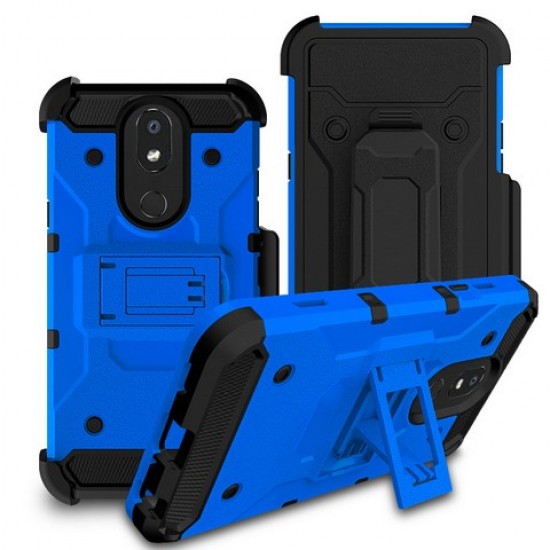 Premium Hybrid Holster, Blue For LG Aristo 4 Plus