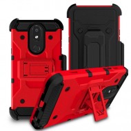 Premium Hybrid Holster, Red For LG Aristo 4 Plus