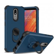 degree King Ring Stand Hybrid w/ Raised Edges - Blue/Teal For LG Aristo 4 Plus