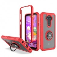 HEAVY DUTY BUMPER CASE WITH RING STAND FOR LG ARISTO 5 - RED