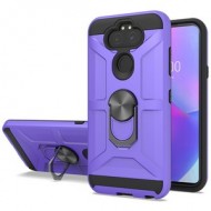 NEW MATTE DESIGN BRUSH CASE WITH RING STANDS FOR LG ARISTO 5 PURPLE