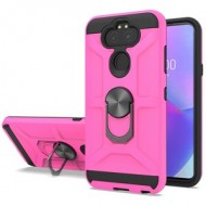 NEW MATTE DESIGN BRUSH CASE WITH RING STANDS FOR LG ARISTO 5 PINK