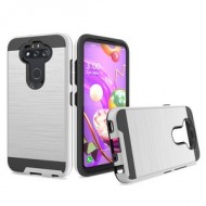Hybrid Texture Brushed Metal case, For LG Aristo 5 - Silver