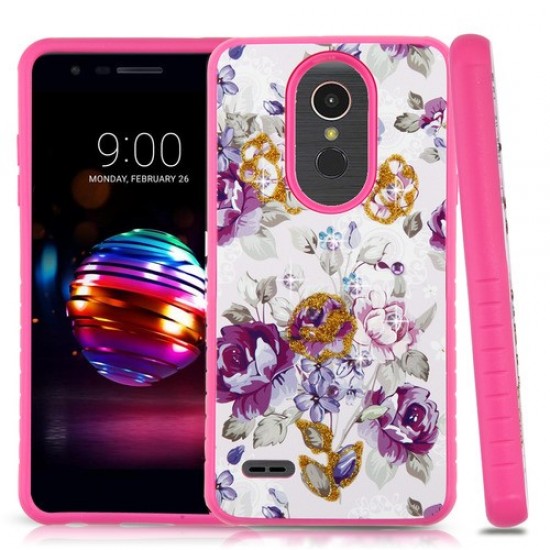 Violet/Hot Pink Diamante Hybrid Protector Cover Violet/Hot Pink Diamante Hybrid Protector Cover