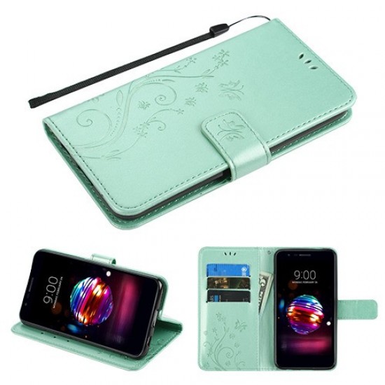 Teal Green 3D Butterfly Flower MyJacket Wallet(IM023) -NP