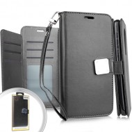 Deluxe Wallet w/ Blister for LG K51 - Black
