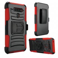 Hybrid Side Kickstand With Holster for LG K51 - Red