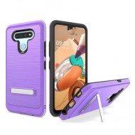 Brushed Metallic Case W/ Edge and Kickstands for LG K51 PURPLE