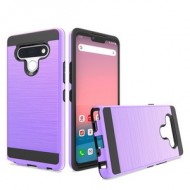 Hybrid Texture Brushed Metal case, For LG STYLO 6 - Purple