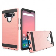 Hybrid Texture Brushed Metal case, For LG STYLO 6 - Rose Gold