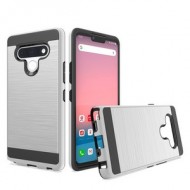 Hybrid Texture Brushed Metal case, For LG STYLO 6 - Silver