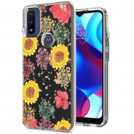Motorola Moto G Pure, G Power (2022) Floral Glitter Design Case Cover - Botanic