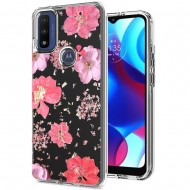 Motorola Moto G Pure, G Power (2022) Floral Glitter Design Case Cover - Pink Flowers