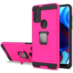 Motorola Moto G Pure, G Power (2022) Prime Magnetic Ring Stand Hybrid Case Cover - Hot Pink