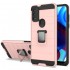 Motorola Moto G Pure, G Power (2022) Prime Magnetic Ring Stand Hybrid Case Cover - Rose Gold