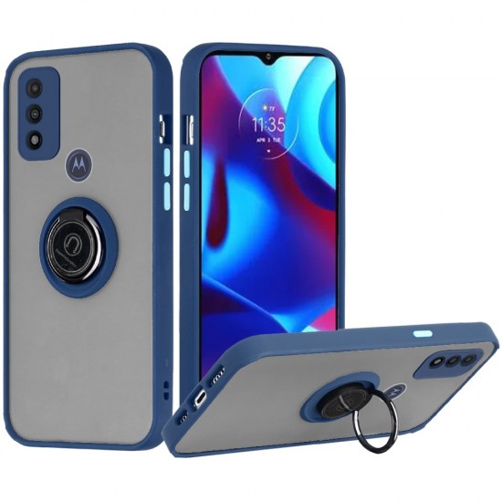 Motorola Moto G Pure, G Power (2022) Magnetic RingStand Case Cover - Dark Blue