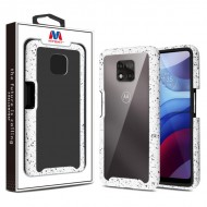 MyBat Splash Hybrid Case for Motorola Moto G Power (2021) - Highly Transparent Clear / White