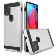 Hybrid Texture Brushed Metal case for MOTO G Stylus 5G 2021 - Silver