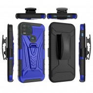 V 3in1 Combo Kickstand Holster Cover Case for MOTO G Stylus 5G 2021 - Blue