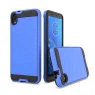 Hybrid Texture Brushed Metal case, Blue For Motorola E6