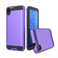 Hybrid Texture Brushed Metal case, Purple For Motorola E6