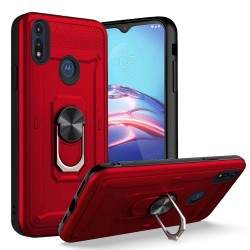Champion Magnetic Metal Ring Stand 360 degree Rotation Cover for moto e 2020 - Red