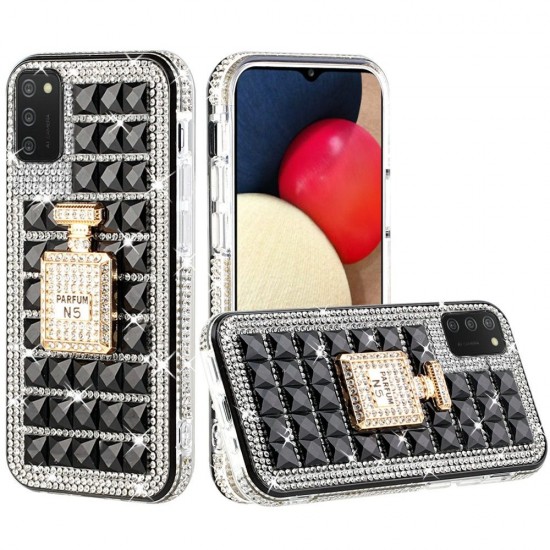 Ornament Bling Diamond Shiny Crystal Case  - Perfume Bottle on Black