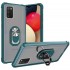 Transparent Magnetic Ring Kickstand Case Cover - Clear/Midnight Green