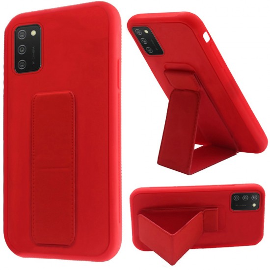 Foldable Magnetic Kickstand Vegan Case Cover - Red