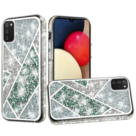 Rhombus Bling Glitter Diamond Case Cover - Green