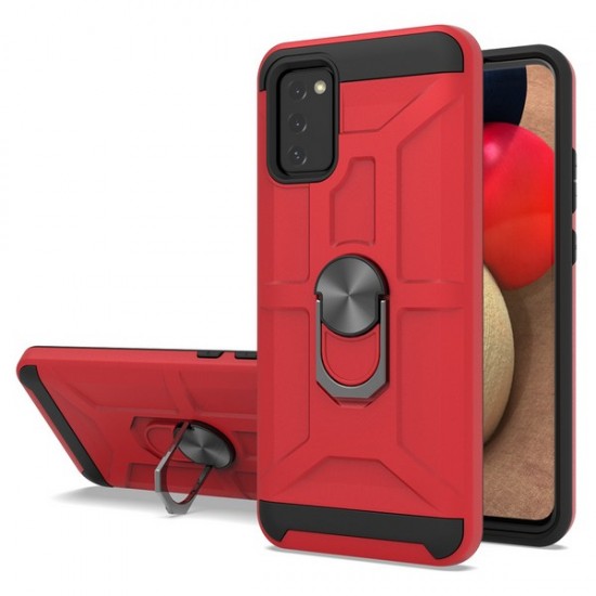 New Matte Design Brush Case with Ring Stands Red