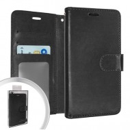 LEATHER WALLET POUCH FOR SAMSUNG A11 - BLACK