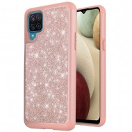 Glitter Bling Shinny Hybrid Case for Samsung Galaxy A12 - Rose Gold/Rose Gold