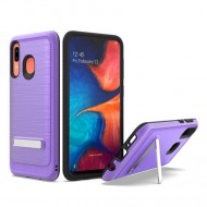 Brushed Metallic Case W/ Edge and Kickstands Purple For Samsung A20