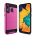 Hybrid Texture Brushed Metal case, Hot Pink For Samsung A20