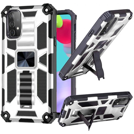 Machine Magnetic Kickstand Case for Samsung Galaxy A52 5G - Silver