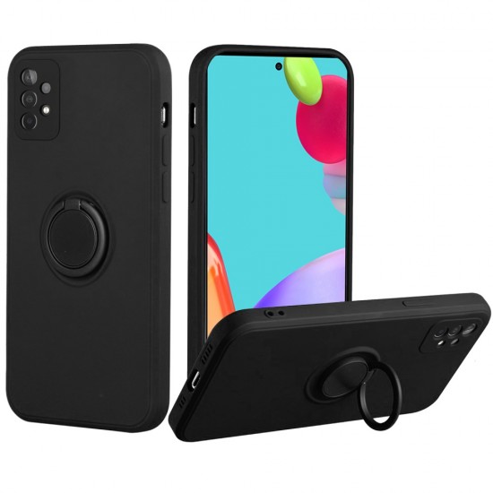 Extreme 2mm Ultra-Thick Ring Magnetic Stand Case for Samsung Galaxy A52 5G - Black