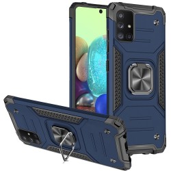 Samsung Galaxy A71 5G Robust Magnetic Kickstand Hybrid Case Cover - Blue