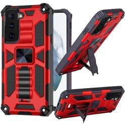  Samsung Galaxy S21 FE Machine Magnetic Kickstand Case Cover - Red