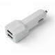 2 IN 1 FAST CAR CHARGER FOR IPHONE 5/6/7/XS WHITE