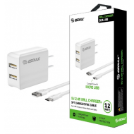 ESOULK 5V-2.4A WALL CHARGER WITH MICRO 5FT CABLE-WHITE