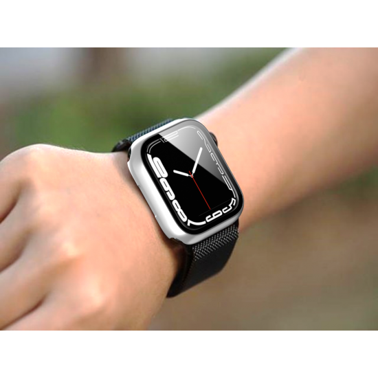 CASE WITH TEMPERED GLASS FOR APPLE WATCH SERIES 7 45MM - RED CASE WITH TEMPERED GLASS FOR APPLE WATCH SERIES 7 45MM - RED